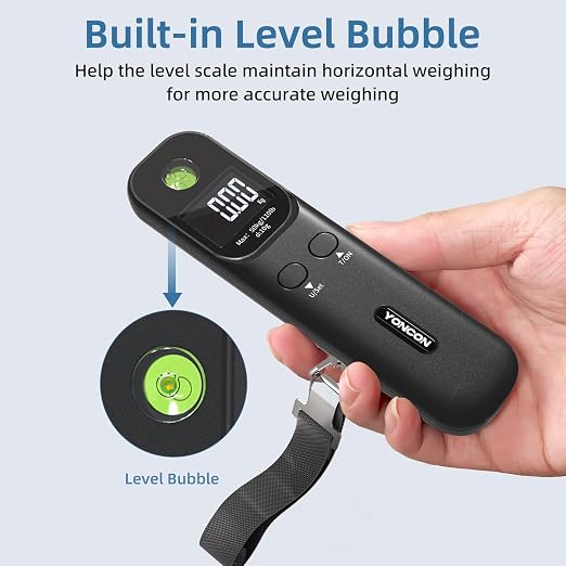 Luggage Scale - 110lb Digital Suitcase Weight Scale with LCD Display, 3 Units (lb/kg/oz) and Tare Function, Portable Travel Essentials for Backpacks, Packages and Outdoor Gear (Black) - Image 2