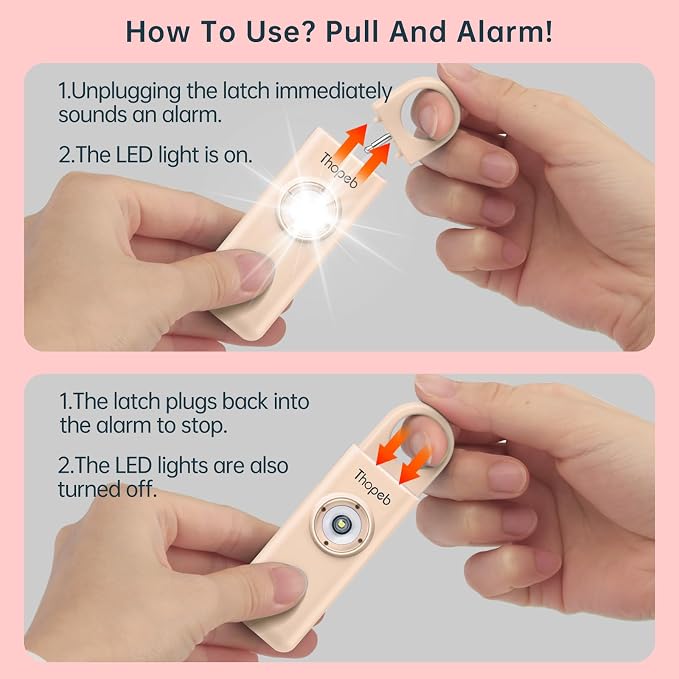 Personal Safety Alarm for Women – Superior Loud Siren & SOS Strobe | Premium Compact & Well-crafted Self Defense Keychain Alarm, College Dorm Essential, Variety of Colors (Metallic Rose) - Image 5