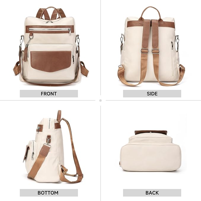 GAEKEAO Backpack Purse for Women PU Leather Anti-theft Backpack Ladies Convertible Large Travel Designer Fashion Shoulder Bag - Image 6