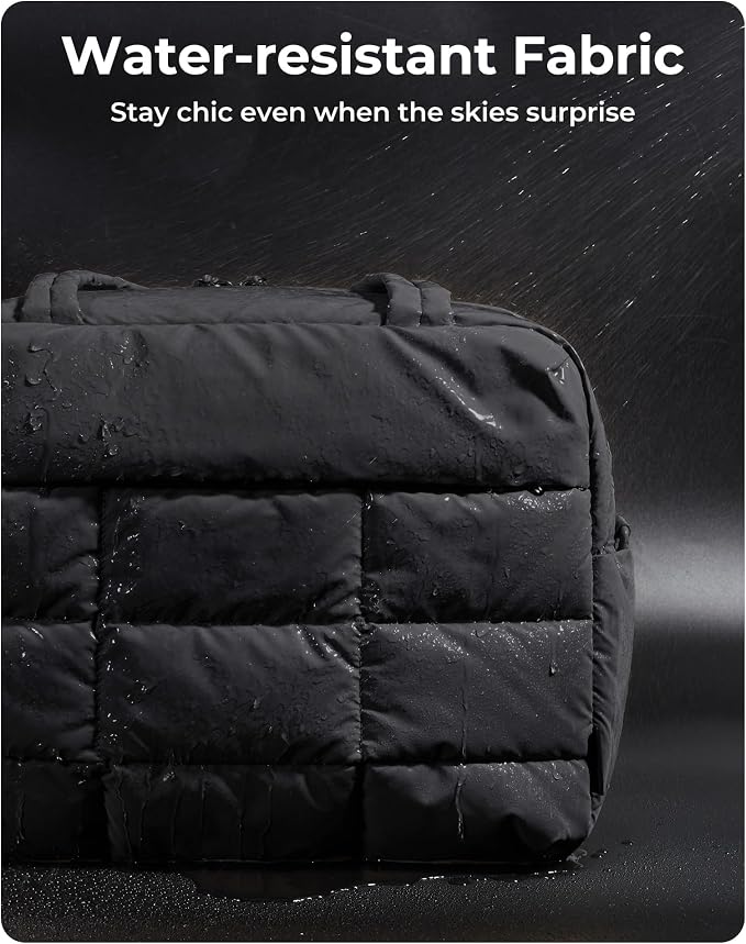 BAGSMART Gym Bag for Women, Carry on Travel Duffel Bag, Water-resistant Weekender with Shoe Compartment for Gym Travel Work, Black, Medium - Image 6