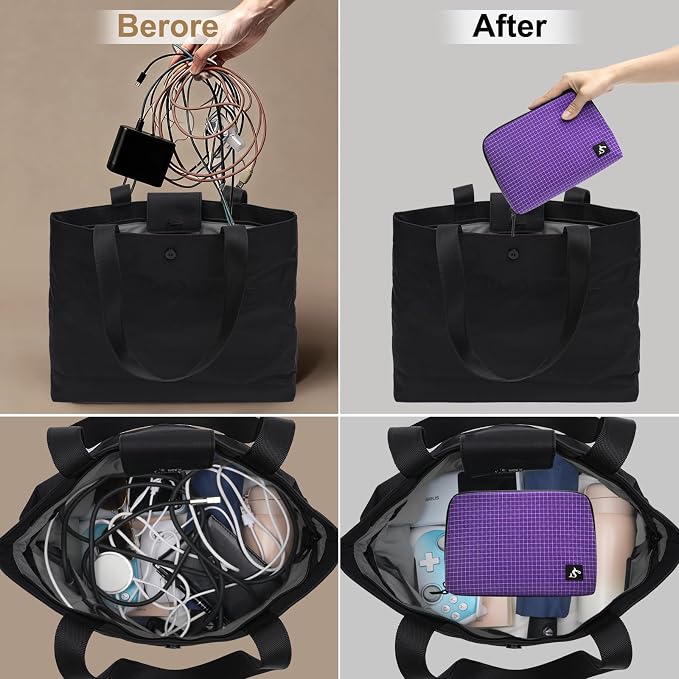simtoper Electronic Organizer Travel Case – Waterproof Cable Bag for Cord, Charger, Hard Disk, Power Bank – Small Tech Storage for Travel, Backpack, Business Trip, Airplane - Image 6