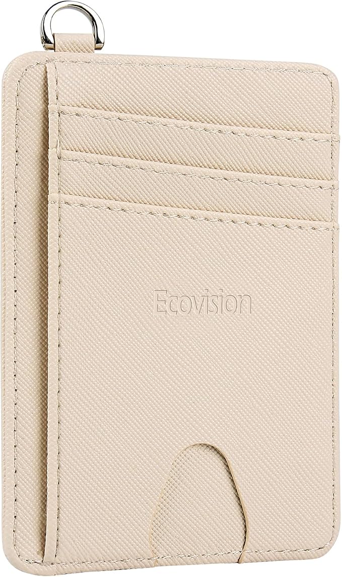 Slim Minimalist Front Pocket Wallet, RFID Blocking Credit Card Holder Wallet with Detachable D-Shackle for Men Women - Image 2