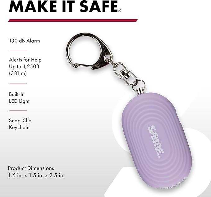 SABRE Personal Safety Kit with Pepper Spray and 2-in-1 Personal Alarm with LED Light, 0.54 fl oz, 25 Bursts,130dB Alarm, Audible Up to 1,250 Feet - Image 3