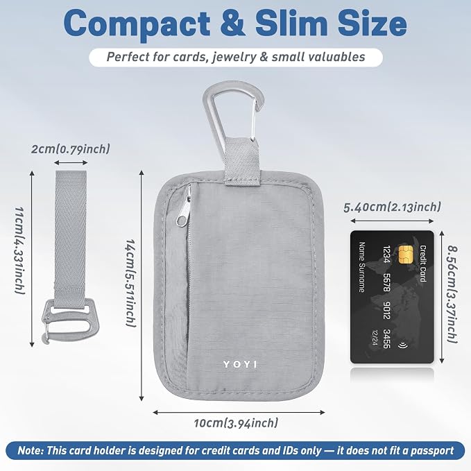 YOYI YOYI RFID Blocking Hidden Stash Clip, Travel Wallet Water-Repellent | Water-repellent fabric, RFID blocking liner, multiple carry options — hidden stash clip secures cards and cash on the go - Image 2