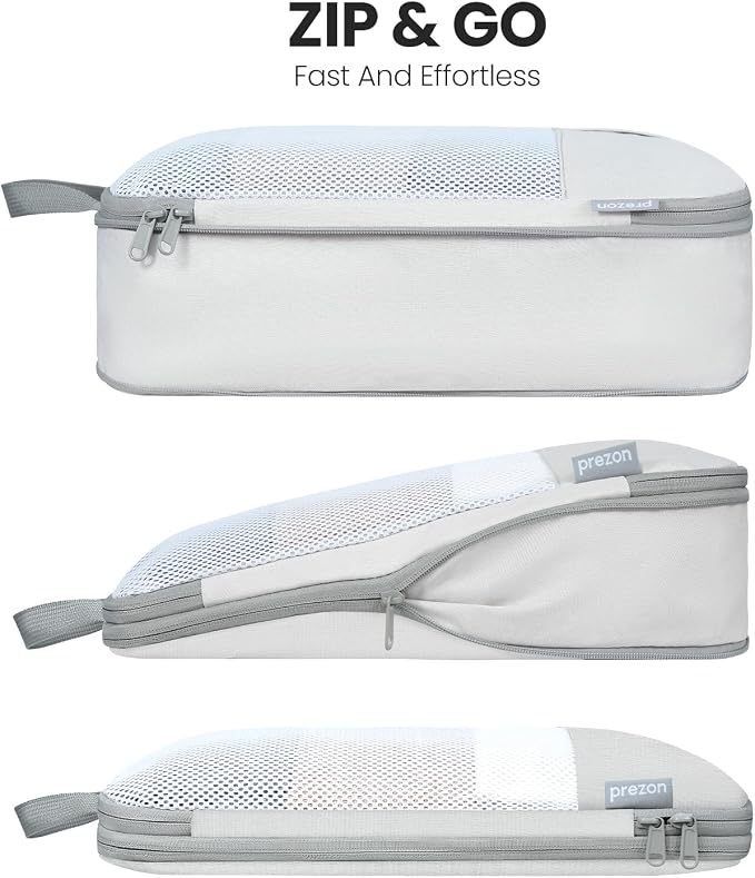 Compression Packing Cubes for Travel, Lightweight Vacation Travel Essentials, Travel Accessories for Suitcase Organizer Bags Set, Durable Luggage Organizer - Image 5