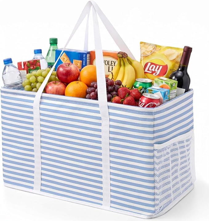 Lifewit Extra Large Tote Bag, Reusable Grocery Bags with Metal Wire Frame and Handles by Lifewit