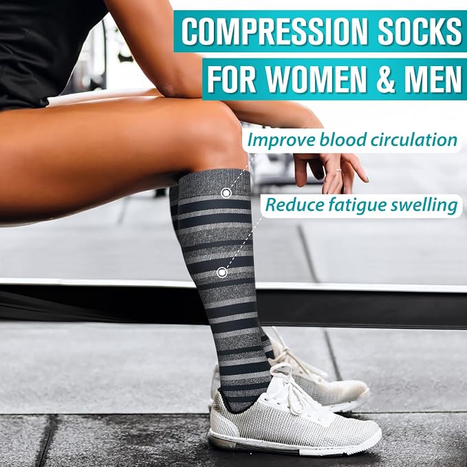 Copper Compression Socks for Women & Men (6 pairs) - Best Support for Nurses, Running, Hiking, Recovery - Image 3