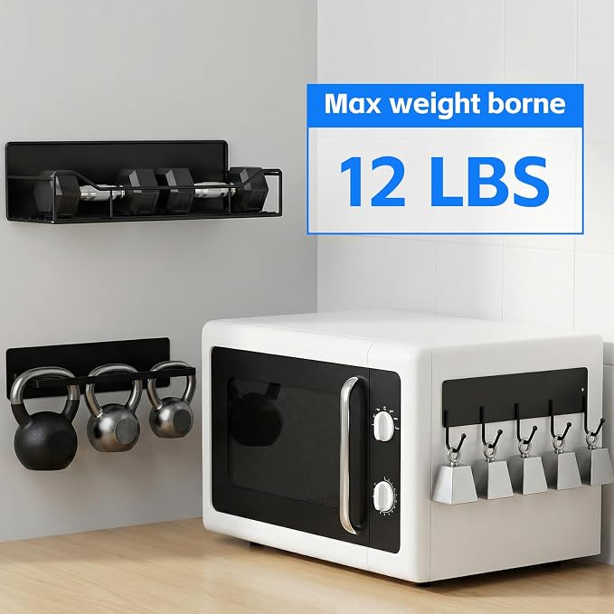 Magnetic Spice Rack for Refrigerator, 5 Pack Magnetic Fridge Organizer Shelves, Strong Magnetic Hold, No Drilling, Space Saving Storage Rack for Kitchen Spice Jars, Pantry & Refrigerator (Black) - Image 5
