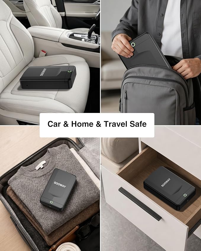 Gun Safe, Small Pistol Safe Biometric Gun Safe for Handgun, Portable Fingerprint Quick Access Gun Lock Box for Car Travel Nightstand Bedside - Image 7