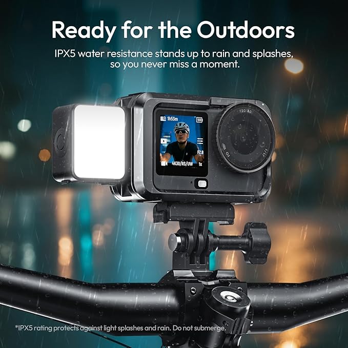 ULANZI LM24 IPX5 Waterproof Vlogging Light for DJI Osmo Nano/Osmo Action 6 | 200K-5600K CRI≥95 3 Brightness Levels Magnetic Mini LED Action Camera Video Light for Vlog Selfie Video Recording Photography - Image 2