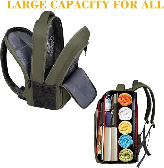 MATEIN Green 15.6 Inch Travel Laptop Backpack, Sturdy Computer Bag for Work | Lightweight Water Resistant, Anti Theft Pocket, Fashion Traveling Daypack, Casual College Office Bag, Gifts for Women Men - Image 5
