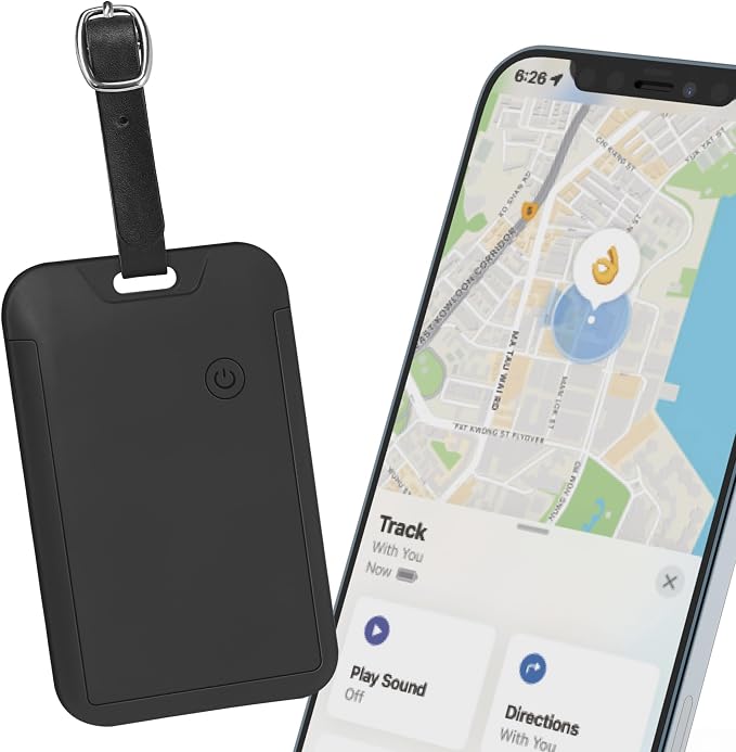 Hidden Luggage Tracker for iPhone, Apple Find My Luggage Tag | Wireless Rechargeable Suitcase Tracker & Luggage Locator, Waterproof Travel Tag for Checked Bags and Backpacks by TRAVELDEPOT