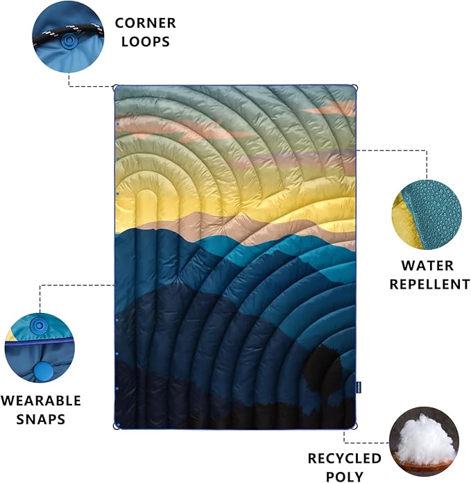 Puffy Camping Blanket,Large Camp Blanket Outdoor Camping Quilt Waterproof | Lightweight Printed Warm Packable Down Alternative Blanket for Camping,Traveling, Stadium, Hiking, Picnics - Image 3