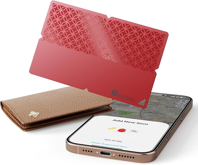 2026 Apple MFi Certified Wallet Tracker Smart Card for Find My iPhone Ultra Thin Air Tracker Tag for Travel, 5 Years+ Staying Power, IP69 Waterproof, Key Finder & Item Locator for Keys, Bags, Passport by BFADEHA