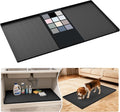 URMONA Waterproof Silicone Under Sink Mat 40'' x 22'' Shelf Liner for Kitchen and Bathroom, Cabinet and Counter Protector, Storage and Organizers, Litter Mat, Pet Cat Puppy Essentials(Black) by URMONA