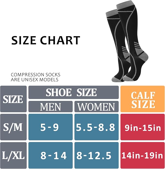 hello momoya Compression Socks for Women Men Circulation Knee High 8 Pairs for Nurses, Running, Travel, Athletic - Image 6