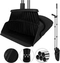 Black Broom and Dustpan Combo Set, 51" Long Handle Broom | Hands-Free Pet Hair Cleaning, Built-in Comb Dustpan, Space-Saving Storage, Multi-Surface Use for Home, Kitchen & Office by UDUK