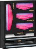 DALSHABET Bamboo Bag Organizer with Magnetic Closure, 6 In 1 Kitchen Drawer Foil and Plastic Wrap Dispenser with Cutter, Storage bag for Gallon, Quart, Sandwich, Snack Black by DALSHABET