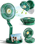 Portable Foldable Oscillating Fan, 6000mAh Battery Powered USB Rechargeable Fan, 16.1 Inches Wireless Desk Fan for Bedroom, Office, Camping and Travel, Green by Unknown