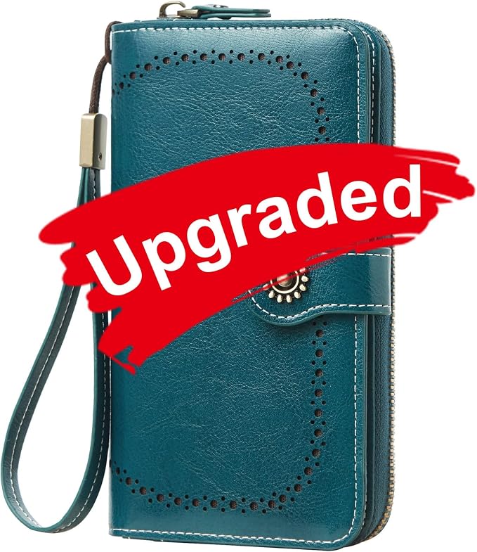 TFKGS Wallet for Women RFID Blocking Leather Large Capacity Card Holder Ladies Phone Clutch Travel Long Purse Wristlet | RFID Blocking - Image 9