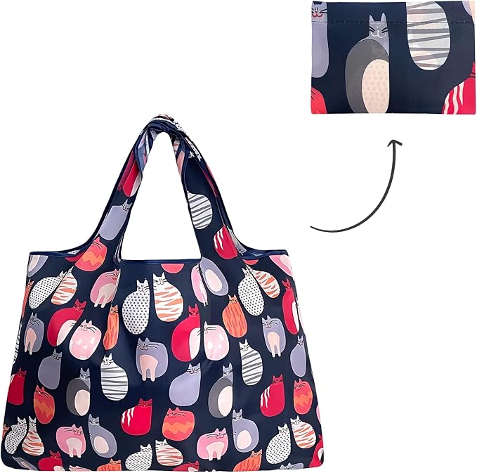 allydrew Large Foldable Tote Nylon Reusable Grocery Bags - Image 5