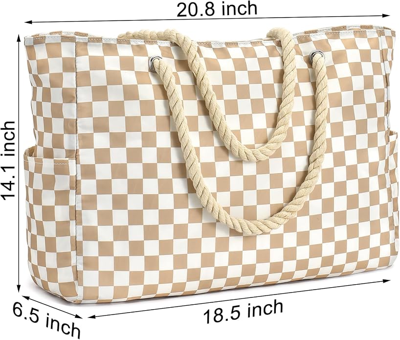 Becokan Beach Bags for Women Large Waterproof Beach Tote Bag Zipper Beach Bags Waterproof Sandproof Swim Pool Bag Large Tote - Image 6