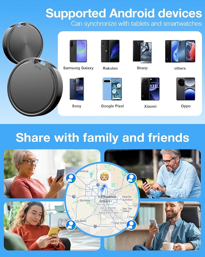 Air Tags for Android,Air Tags-2 Pack Android,Air Tracker Tags with 2 Case,2 Year Battery Life,Google Find Trackers for Google'S Find Hub App,IP65 Waterproof Luggage Tracker Tags for Keys - Image 6