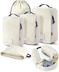 BAGSMART Compression Packing Cubes with Fillable Neck Pillow for Clothes | 1 Wearable Neck Pillow & 5 Travel Bags to Avoid Baggage Fees, Durable, Tear Resistant Washable Taslan Fabric with Card Slots by BAGSMART