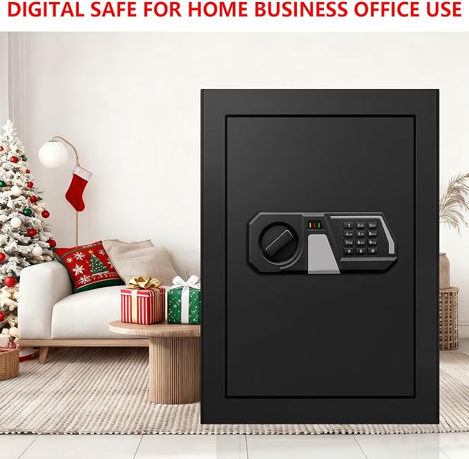 3.4 Cub Large Safes for Home Use, Digital Home Safe Box Fireproof Waterproof with Programmable Keypad, Spare Keys and Removable Shelf, Anti-Theft Fire Proof Safe for Document Money Valuables - Image 9