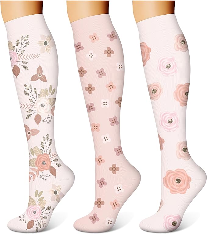 WITHYOU 3 Pairs Compression Socks for Women & Men 15-20 mmHg,Best Support for Nurses Running Hiking by WITHYOU