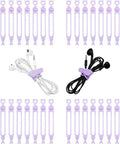 28 Pcs Silicone Cable Ties Reusable, Cable Cord Organizer Straps | 4 Color Cable Straps for Charging Wire, Computer Cords by Ortarco