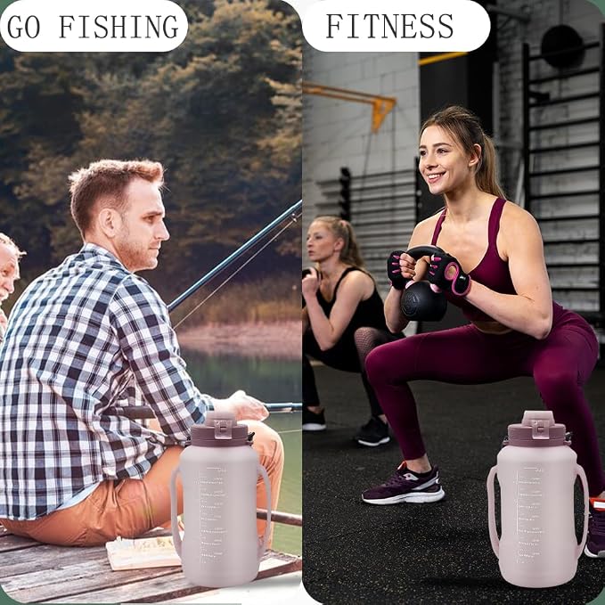 64oz Collapsible Silicone Water Bottle with Straw, BPA-Free,Foldable Water Jug with Handle for Gym, Hiking, Camping,Fishing (Pink) - Image 11