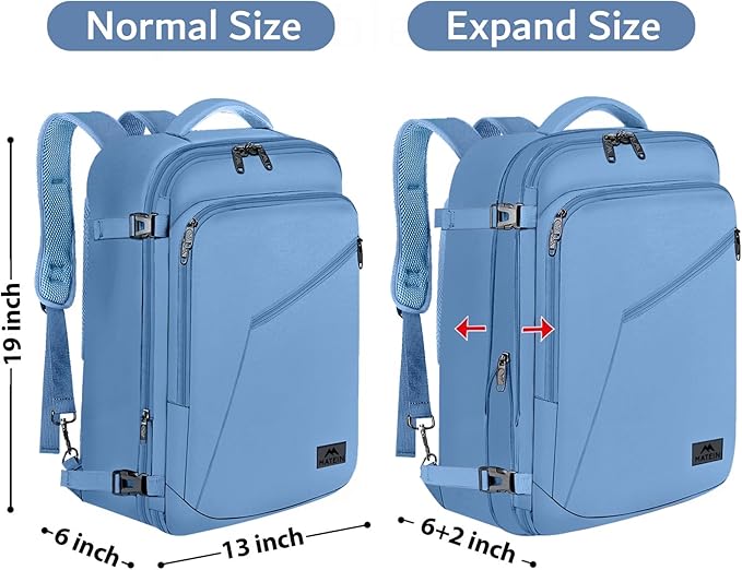 MATEIN Cute Backpack for Women, Expandable Carry on Backpack for Travelling | 45L Rucksack for Traveler Nurses Teacher, Fits Overhead Bin, Water Resistant, Lightweight, Gifts for Business Outdoor Sports - Image 5