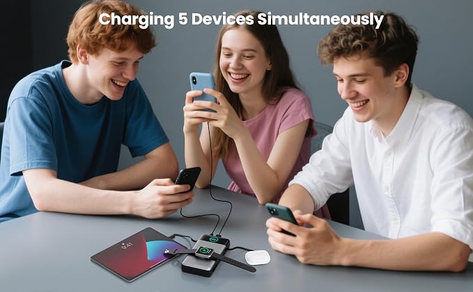 Portable Charger for iPhone, 40800mAh Power Bank with Built-in Cables & AC Wall Plug, All in One 5 Outputs USB C Fast Charging External Battery Pack for iPhone 17/16/15/14, Android, Travel Essential - Image 9