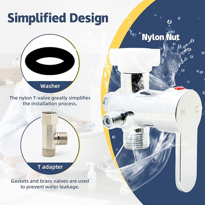 Vayzluiy Handheld Toilet Bidet Sprayer for Toilet-Adjustable Water Pressure Control with Bidet Hose for Feminine Wash, Stainless Steel Brushed Nickel Cloth Diaper for Baby Wash (Warm and Cold) - Image 8