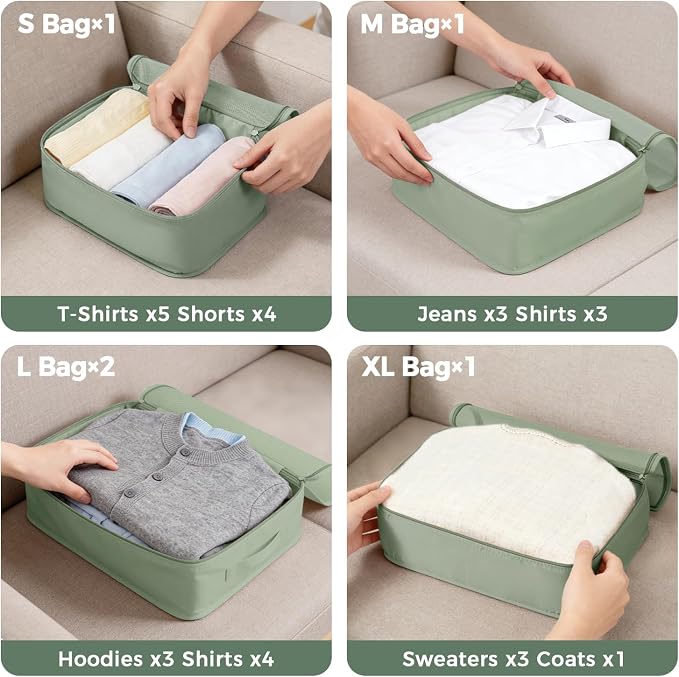 BAGAIL 9 Set Packing Cubes with Packing List Luggage Packing Organizers for Travel Accessories (Matcha Green) - Image 2