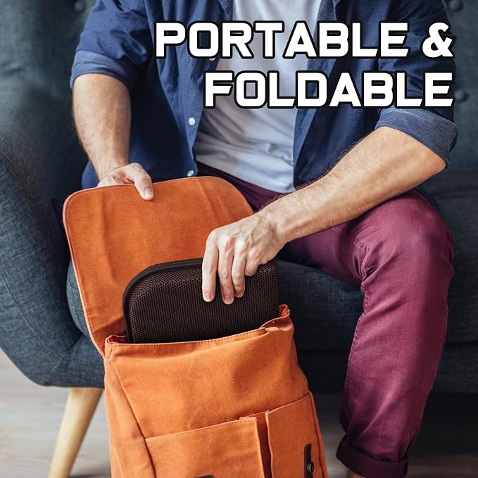 WISIMMALL Gel Seat Cushion Portable Massage Travel Cushions, 14.5" x 10.5" Thick Foldable Seat Cushion for Car Office Chair Wheelchair Hip, Coccyx, Sciatica, Pressure Sores Tailbone Pain Relief - Image 2