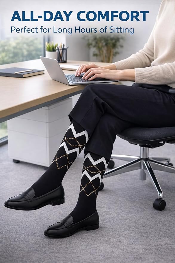 Aoliks Medical Compression Socks for Women & Men, Support Knee High Socks for Running,Nurses,Travel - Image 4