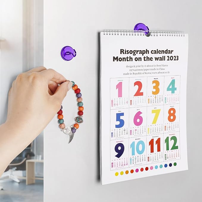 FINDMAG Magnetic Hooks, 110lbs Magnetic Hooks, 6 Pack, Purple - Image 2