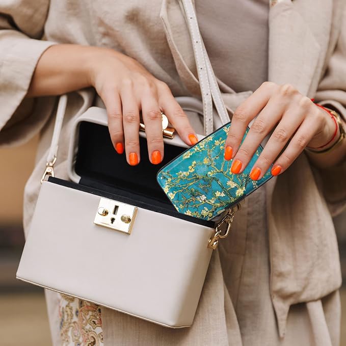 Credit Card Holder, Mini Aluminum Card Wallet RFID Blocking Slim Metal Hard Card Case for Women Men, Almond Blossom - Image 7