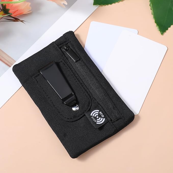 Money Clip, RFID Belt Wallet Travel Wallet Blocking Clip Pocket for Cards Pickpocket Hidden Clips Stash Credit Card Holder Compact Thin Anti-Theft for Traveling(Black) - Image 7