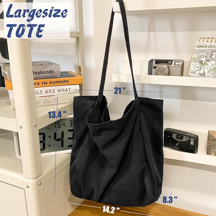 Canvas Tote Bag for Women Large Hobo Shoulder Bag for Work Travel Casual Message Bag Tote Purse handbags - Image 4