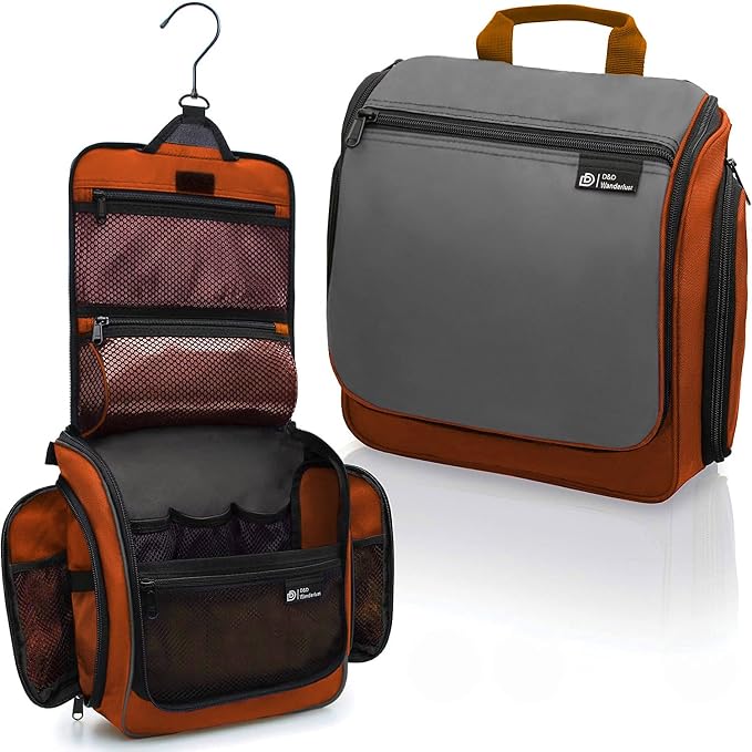 D&D Wanderlust D&D Hanging Travel Toiletry Bag for Men and Women – Cosmetics, Makeup and Toiletries Organizer Kit with 10 Compartments by DDDDWanderlust