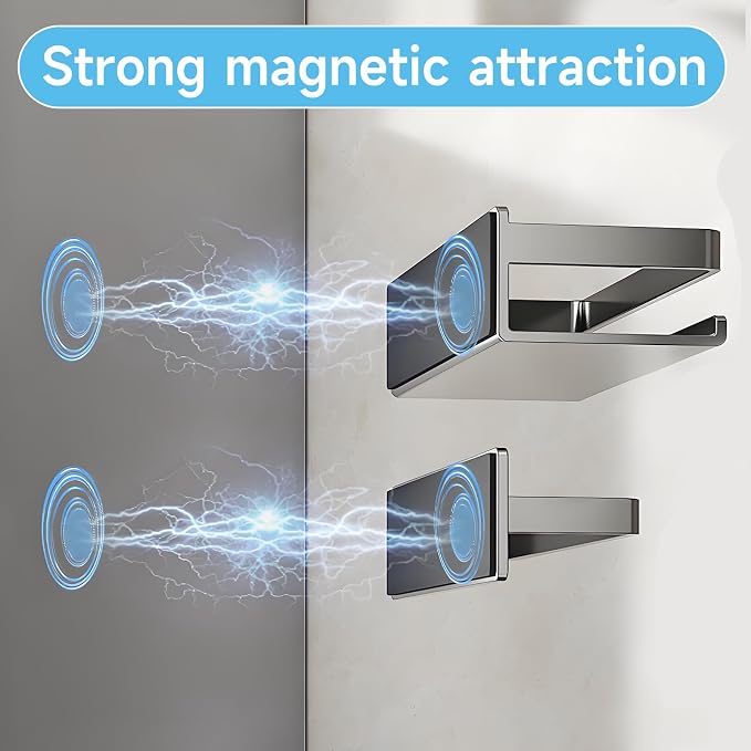 4 Pack Metal Magnetic Shelf, Small Kitchen Organization | Include Magnetic Spice Rack for Refrigerator,Magnetic Paper Towel Holder,Magnetic Hooks,Space-saving Storage rack - Image 2