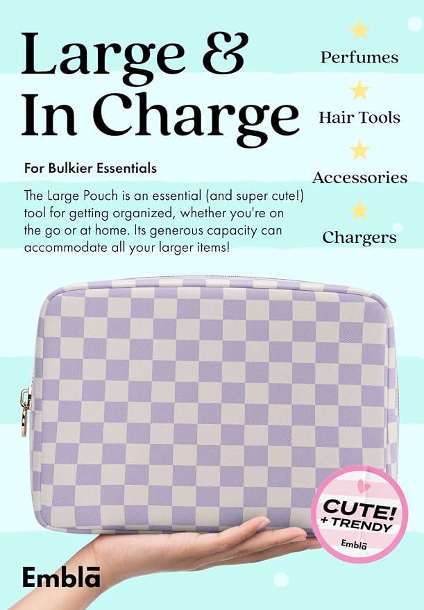 Makeup Bag for Women, Travel Cosmetic Organizer, Waterproof Toiletry Pouch | Large Nylon Cosmetic Bag with Zipper, Water-Resistant Beauty Pouch for Purse, Travel Essentials, Make up Case - Image 3
