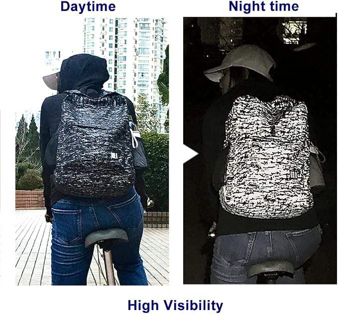 GBLQ PLUS Reflective Backpack, High Visibility Backpack for Commuters Ride Motorcycle Bike, Water Resistant Bags Fit 15.6-Inch Laptop for Work and Travel - Image 4