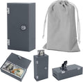Acrylic Cash Box for Gambler Pocket Size, Winners Bank with 2 Keys Storage Bag, Compact Portable Secure Money Organizer Safe Lock Box for Casino, Control Gambler,Grey,1 Pack by ClarityCraze