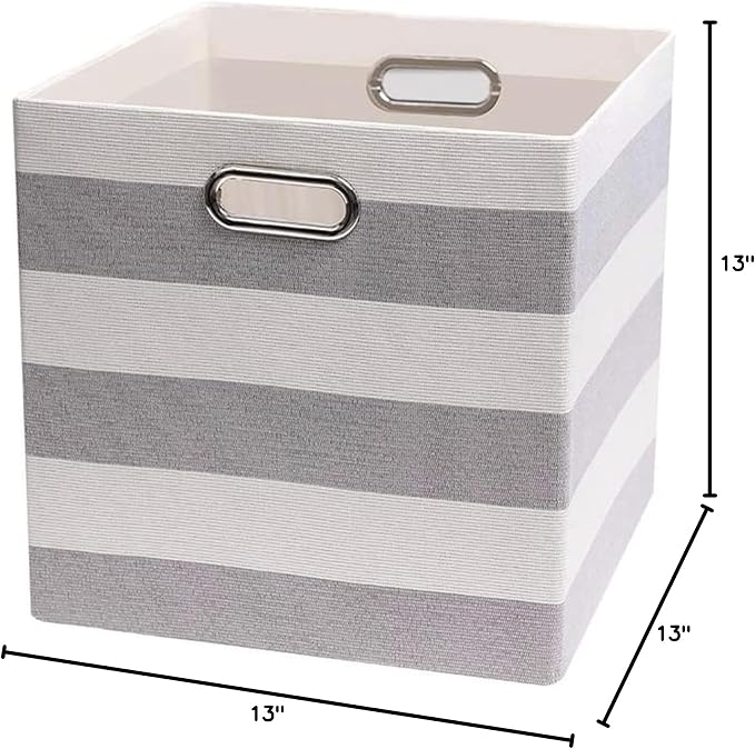 Posprica 3X Thicker Storage Bins Storage Cubes, 13×13 Fabric Storage Boxes Foldable Baskets Containers Drawers for Nurseries,Offices,Closets,Home Décor - Image 9