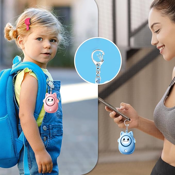 Personal Alarms for Women – 130dB Loud Siren, Safety Keychain with LED Light, Cute Cat Design Security Device for Women, Children, Elderly - Image 4
