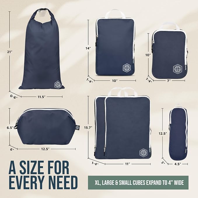 TRIPPED Travel Gear Large Compression Packing Cubes 7-Piece Set for Travel - Image 4